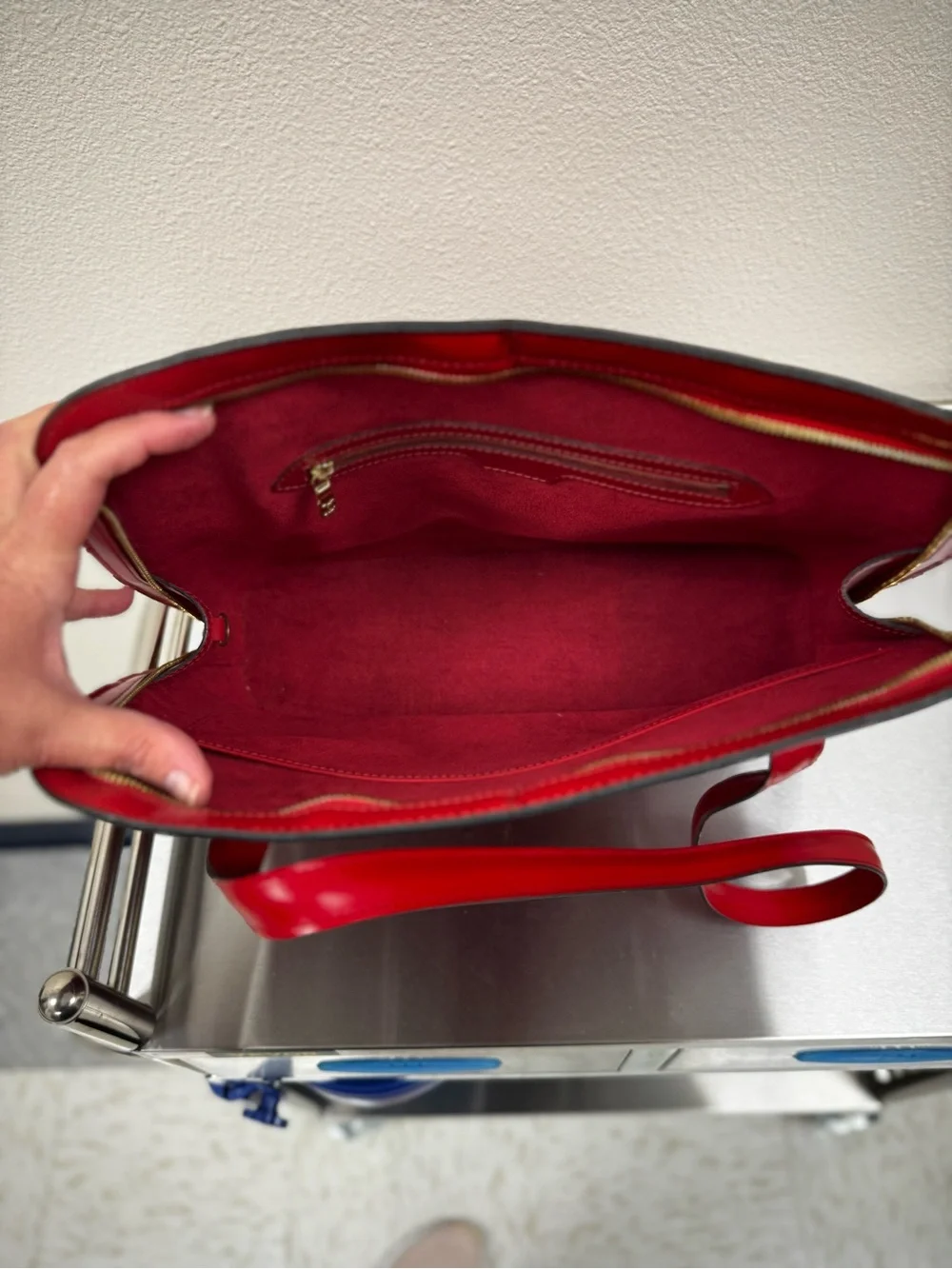 Louis Vuitton Vintage Lussac Red Epi Leather Shoulder Bag